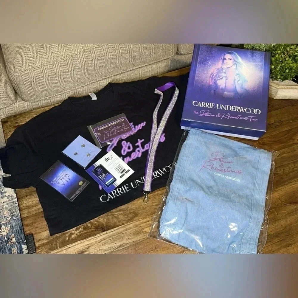 CARRIE UNDERWOOD Official Denim & Rhinestones Concert Tour Merch VIP Box/T-Shirt